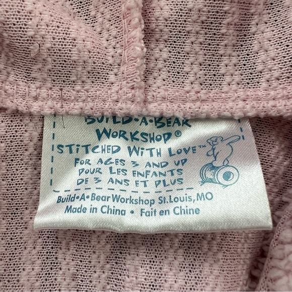 GENUINE BUILD A BEAR PINK CHENILLE ROBE WITH HOOD - Picture 3 of 4